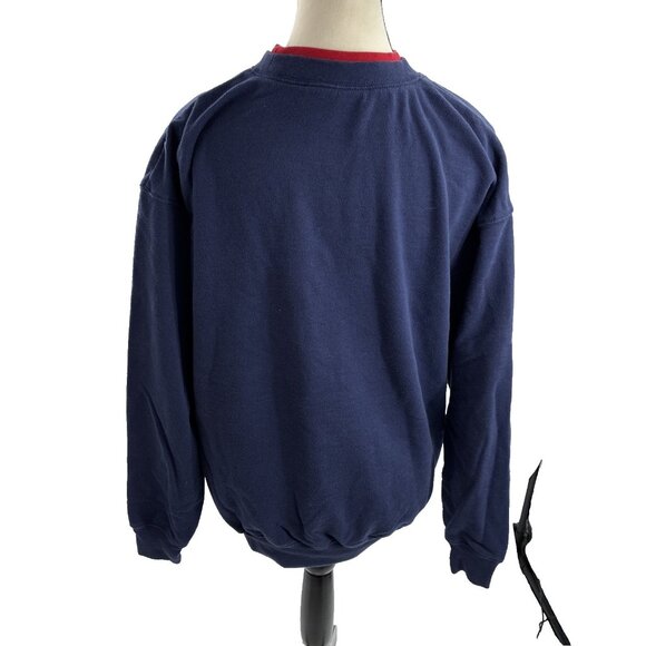 M&C Sportswear Sweatshirt Womens L Navy Crewneck Embroidered Dog Graphic - Picture 5 of 7